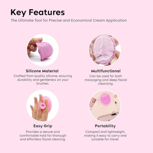 Episkey Silicone Face Scrubber Exfoliator, Soft Face Brush, Facial Cleansing Brush, Acne Blackheads Removing, Acne Pore Pad for Deep Cleaning Skin Care for Girls & Women's (FS-LP) - Image 4