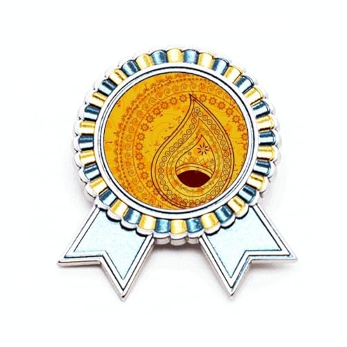 Broche en tissu jaune imprimé pour illuminer vos vestes de mi-saison