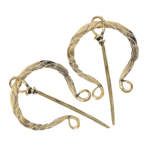 Holibanna 2 Piezas Broche Vikingo Traje Vikingo Hombres Broches Para Mujer Broche De Capa Accesorios Vikingos Trajes Vikingos Disfraz Vikingo Hombre Alfiler De Capa Aleación De Zinc Golden