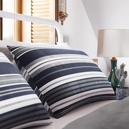 Ropa de cama de 3 piezas King Cypress Stripe verde bosque G.H. Bass textil hogar 5