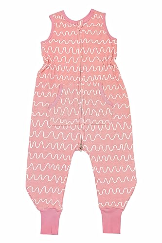 Luqma Baby sleep sack, baby wearable blanket | 100% Organic Cotton, 0.5 TOG, 2-way zipper | 12-24 months, 2T | toddler sleep sack, sleep sack with feet 12-24 months, organic cotton sleep bag | pink