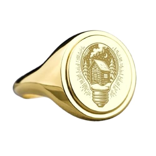 Chevalière ovale 15 x 13 mm en argent sterling 925 bague plaquée or homme femme