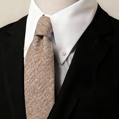 Image of Barry.Wang Skinny Ties for Men Cashmere Wool Blend Necktie with Tie Clip