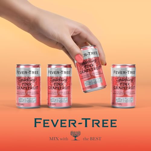 Image of Fever-Tree Sparkling Pink Grapefruit - Premium Soda Mixer for Cocktails and Mocktails, 5.1 fl oz Cans, Pack of 8 - Naturally Sourced, Non-GMO