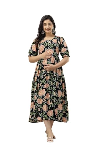 Image of New Elite Rayon Anarkali Maternity Feeding Kurti with Both Side Zipper
