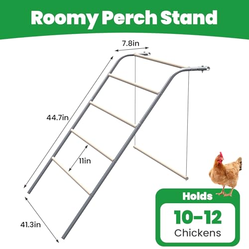 Image of CHIKENCOOP Chicken Coop Roosting Perch Essentials：Perfect for Backyard Poultry, Easy Installation Farm Roost Toys for Chickens(41.3''L x 40'' W x 41.7H'')