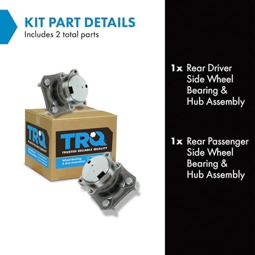 Image of TRQ 2 Piece Rear Wheel Bearing & Hub Assembly Set Compatible with 2007-2012 Nissan Sentra