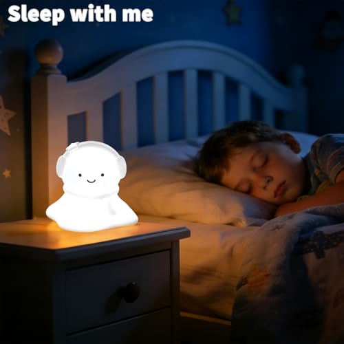 Image of Snow Baby Silicone Night Light - Rechargeable, Adjustable Brightness and Timer Function, Suitable for Children's Rooms and Bedrooms, Great Gift for Festivals