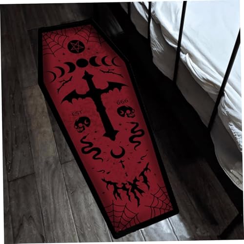 Tapis de bain Halloween gothique absorbant et tapis horreur de douche
