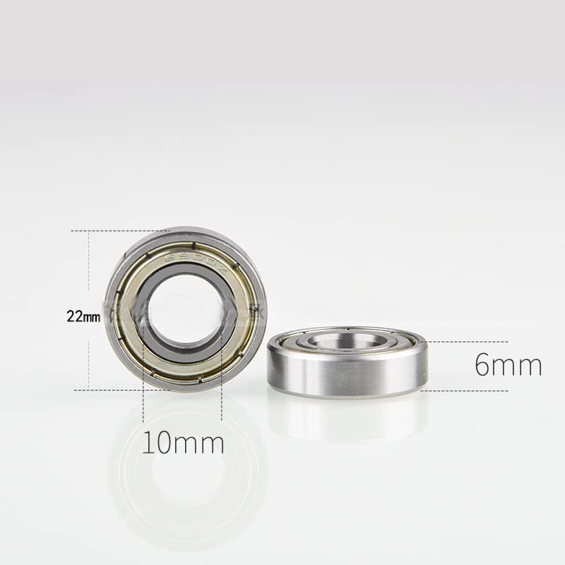 SUOFEILAIMU 20Pcs 6900ZZ Z Bearing 10x22x6mm Metric Thin Section 6900RS Ball Bearings for Skate Skateboard Roller Skates Bearings (Color : 6900RS)
