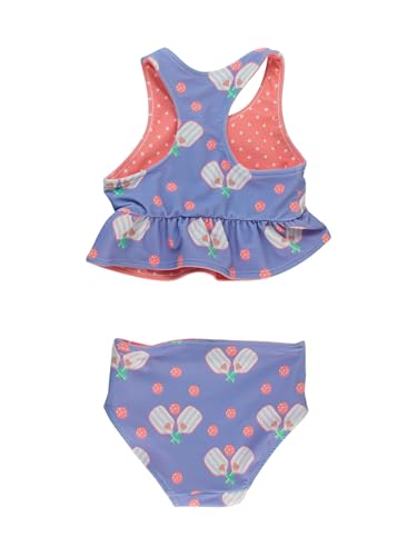 Image of RuffleButts Baby /Toddler Girls UPF50+ Sun Protected Reversible Peplum 2 Piece Sleeveless Tankini