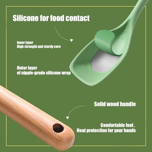 Utensilios de cocina con mango de madera y diseño antiadherente duradero 7