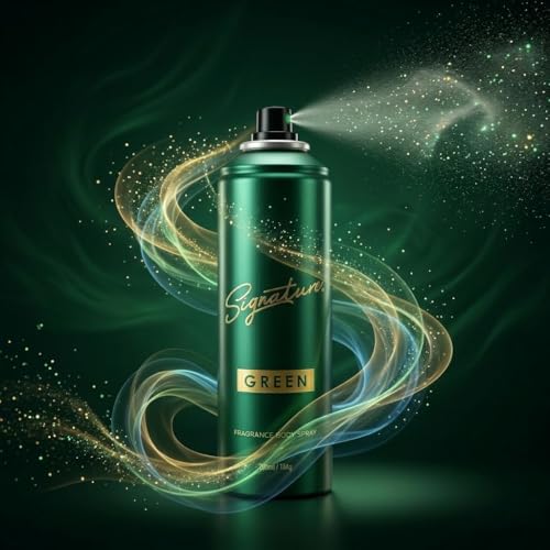 Image of Signature Deodorant Body Spray - Green | Elegant & Distinctive Fragrance | Long Lasting | Skin Friendly Deo | For Everyday Use | For Men, Women (Unisex) | Pack Of 1 (200ml)