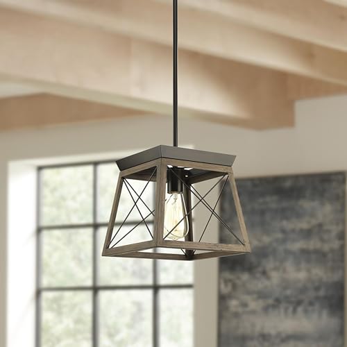 Image of Briarwood Collection 1-Light Coastal Mini-Pendant Light Antique Bronze