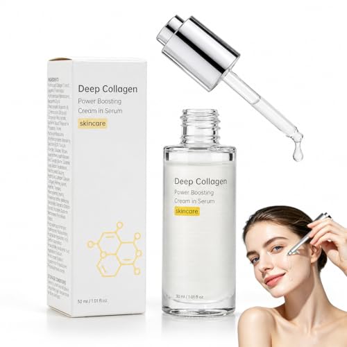 Maison Deep Collagen Serum Koreanisches Kollagen Serum mit Hyaluronsäure Anti-Aging Gesichtsserum für reife Haut feuchtigkeitsspendende Pflege für feine Linien und straffer wirkendes Hautgefühl