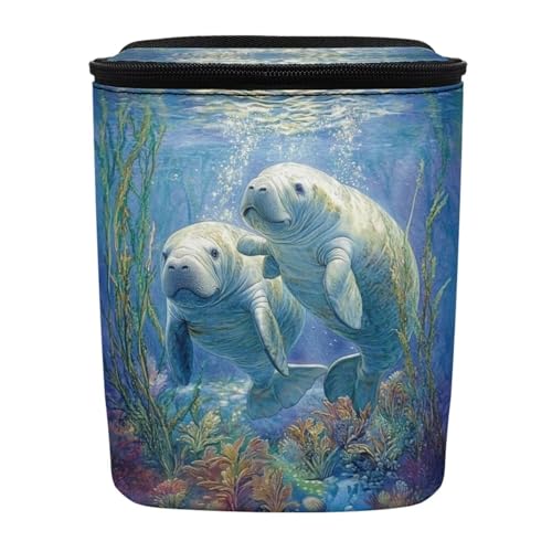 Image of DISNIMO Ocean Manatee Car Trash Can Easy-to-Install Car Accessory Interior, Leak-Proof Car Garbage Can Bin Organizer Storage Bag for the Back Seat of Any Cars, Sedans, SUVs & Trucks