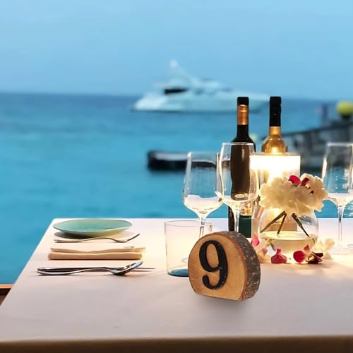 Numéros de table en bois 1 à 10 DOITOOL pour réception de mariage - 5
