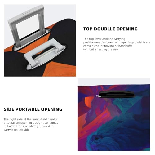 Fantasy Mystic Lion Elastic Travel Luggage Covers Dustproof Scratch-Resistant Suitcase Protector Fit 22-24 Inch3