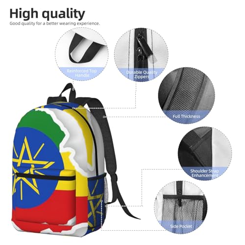 Sac à dos d'école Éthiopie léger pour soulager le dos des étudiants