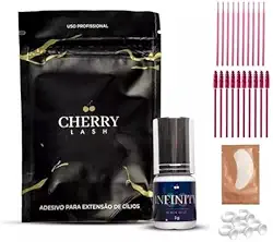 Cola Adesivo Cherry Infinity para Extensão de Cílios - Formulação Avançada, Secagem Rápida, Alta Fixação, Ideal para Aplicação Profissional, Volume de 3ml, Cílios Duradouros e Precisão na Aplicação