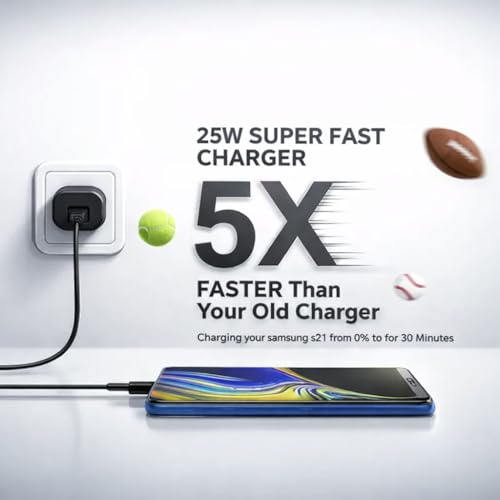 Image of 25W PD 3.0 Type C Superfast Charger Adapter for Samsung Galaxy M17|M07|M36|M06|A55|A35|F06|S25 fe|S22|S24|F36|F16|M35|S23|A06|iPhone|Tab S11| 25W by HESPA (SVXQ 6)