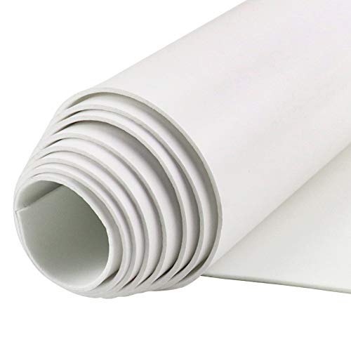 DGSL Neoprene Adhesive Foam Sheets, 12'' W x 59'' L x 1/16'' Thick Sponge Self Adhesive Rubber Padding Sheet Closed Cell Foam Sheet Roll for DIY, Multi-Function Soundproof Rubber Mat, White