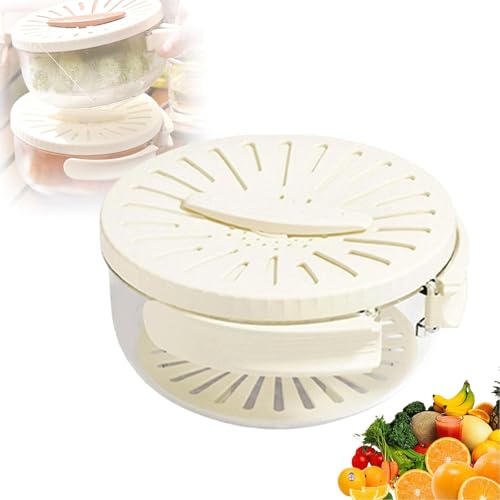 Cesta de drenaje for frutas, multiusos con tapa y asa plegable, recipiente de cocina 2 en 1 for lavar y escurrir, ahorra espacio y es versátil for usar en la cocina.(White,15 * 8cm/5.9 * 3.1in)