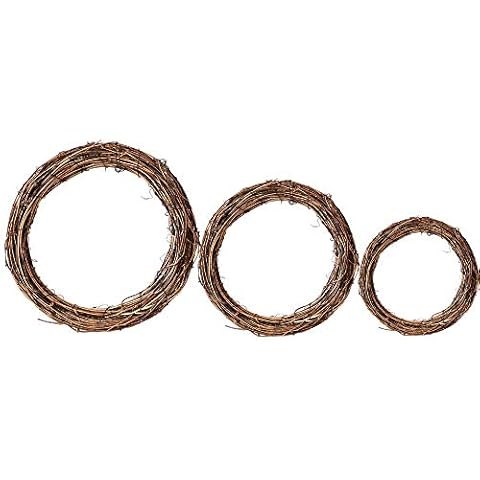 Aisszhao 30cm 20cm 15cm Natural Grapevine Wreath Christmas Wreath Door Round Garland Vine Branch Wreath DIY Craft Xmas Wedding Holidays New Year Garden Home Party Decors(15+20+30) Cover