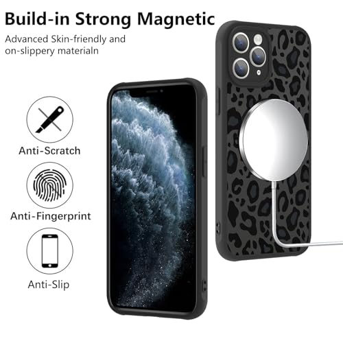 Image of KANGHAR Case for iPhone 11 Pro Max Phone Case Leopard Printed Pattern | Cute Cheetah [Compatible with Magsafe] Protective Magnetic Case for Girls Women Men 6.5 inch