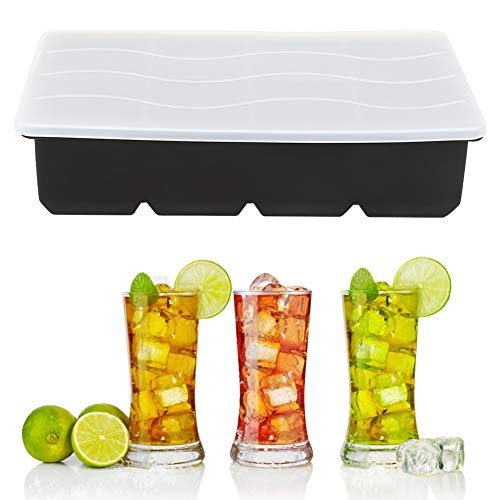 Fabricante de cubos de gelo, 8 grades de silicone, molde antiaderente para cubos de gelo, molde flex