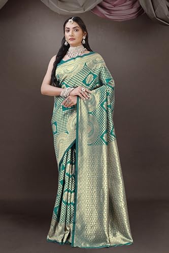 Image of MIRCHI FASHION Women Saree | Banarasi Silk Woven Design Daily Regular Use Sari with Blouse