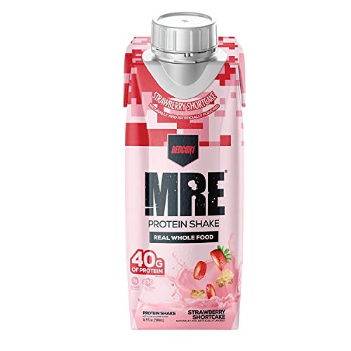 REDCON1 MRE Able to Drink Protein Shakes, Strawberry Shortcake – Protein Drinks with Entire Meals Sources – Sugar Free RTD Shake Formulated to Gas Athletes at Any Time (12 Pack)