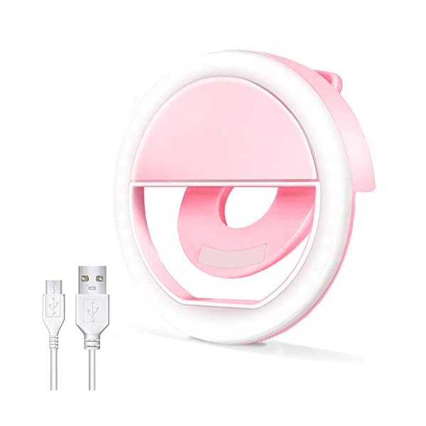 AUTOPkio Selfie Ring Licht, 36 LED Ringlicht USB wiederaufladbare 3 Einstellbare Helligkeiten für Handy, Fotografie, Webcast