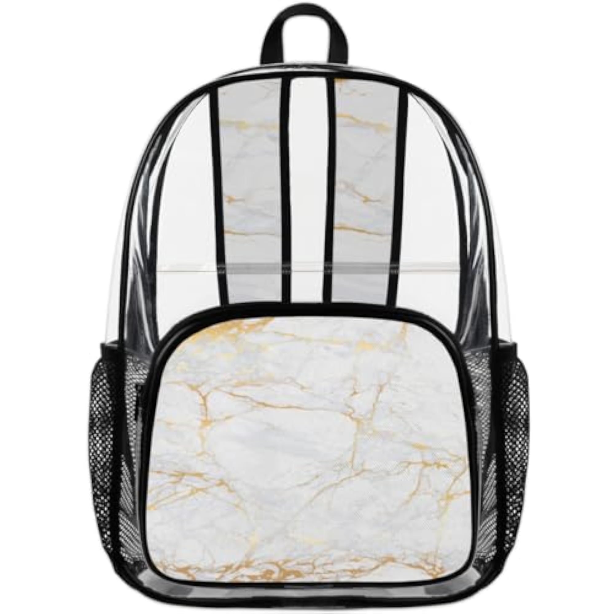 White Marble Heavy Duty Transparent Backpack