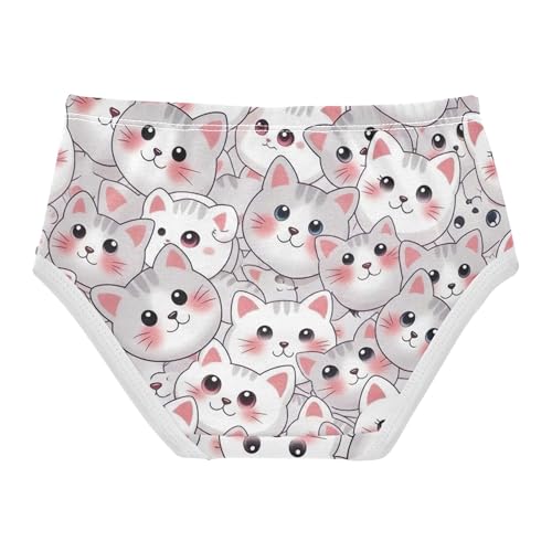 Toddler Girls Underwear 2t Cotton Panties Little Girl Fancy Briefs Girls Undies Cartoon Cats White Pink Kittens2
