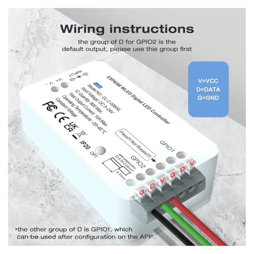 Atenuador LED digital de 5V a 24V con control para WS2812B 4