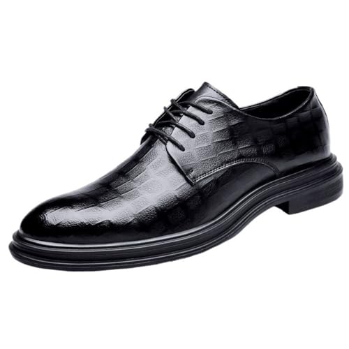 Men's Lace up Derby Dress Shoes Comfortable Soft Sole Cushioned Business Formal Office Walking Work Footwear