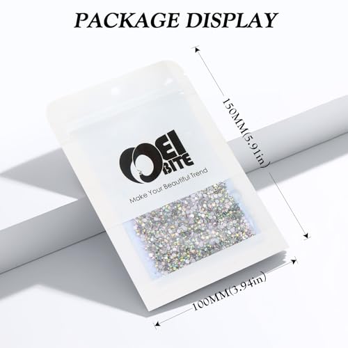 Image of Crystal AB Flatback Rhinestones SS3 (1.3-1.4mm), 2880pcs Glass Nail Gems, Non Hotfix Rhinestones for Nails, Crafts, Clothing, DIY Bling Decorations