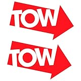 iJDMTOY Red Reflective Tow Point Arrow Vinyl Stickers Compatible with Sports Car Tow Hook, Tow Bar or Tow Strap