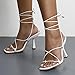 OKGD Talons Hauts Femmes Femmes Femme Sexy Femme Pompes Blanc Black Gladiateur Sandales De Mariage Chaussures de Mariage sur Les Talons Grande Taille 35-43-white,38, 38 EU