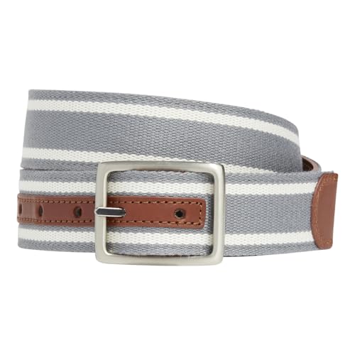 vineyard vines Reversible Leather Heritage Stripe Belt, Gray Harbor, 38