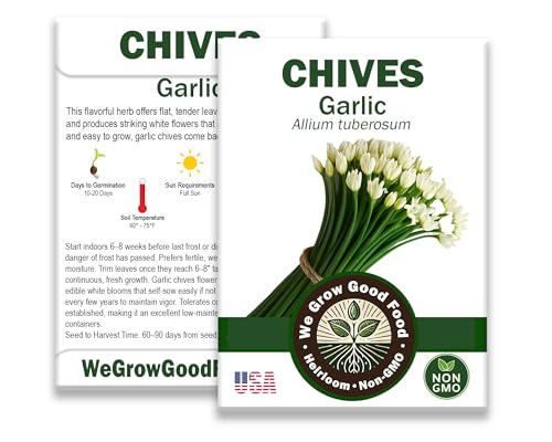 Garlic Chives Seeds for Planting – Organic, Non-GMO, Heirloom Perennial