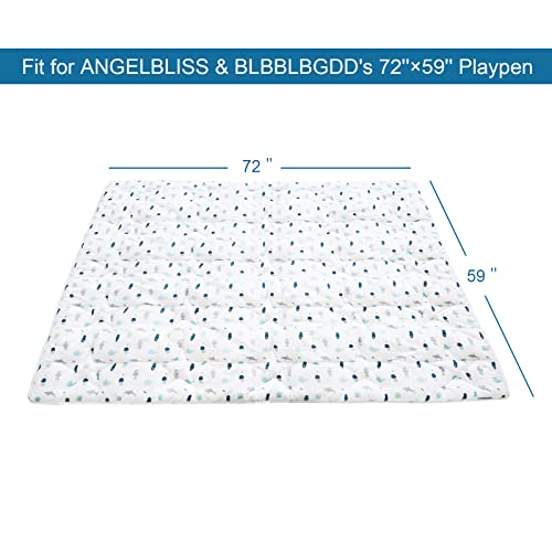 Baby Play Mat For 72'' X 59'' Playpen, Playmat For Babies And Toddlers, Baby Mat For Floor Large & Thick, Non Slip Cushioned Baby Play Mats For Floor, Kids Play Mat For Playpen Easy Clean, White #TOP1