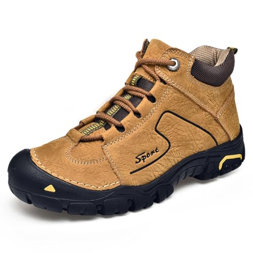 Hiking Shoes for Men Waterproof Non-Slip Durable Outdoor Travel High top Shoes Comfort Black/Brown