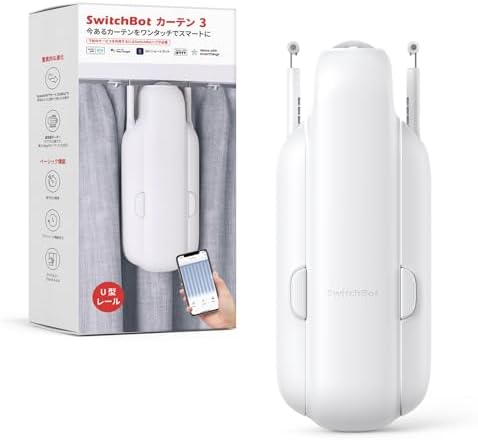 （06:30時点） SwitchBot カーテン 第3世代 自動開閉 スイッチボット - Alexa Google Home IFTTT イフト Siriに対応 スマートホーム 遠隔操作 取付簡単 ソーラーパネルで充電可能 U型/角型レールに対応