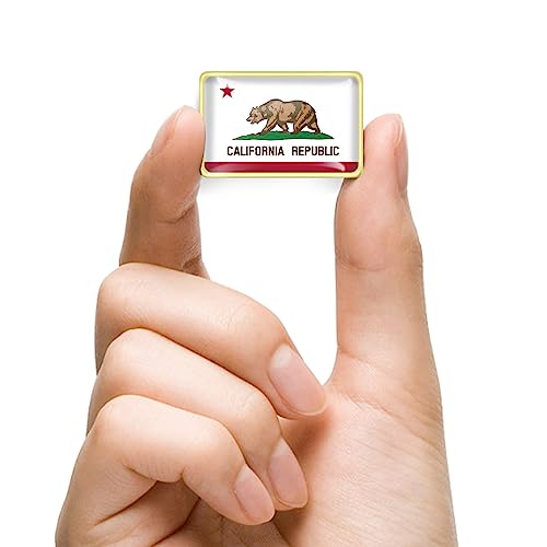 Image of 24 /50 /100Pcs California State Flag Lapel Pins Bulk - Metal Calif. CA Brooch Badge Souvenir for Men Women Clothes Bags Hats