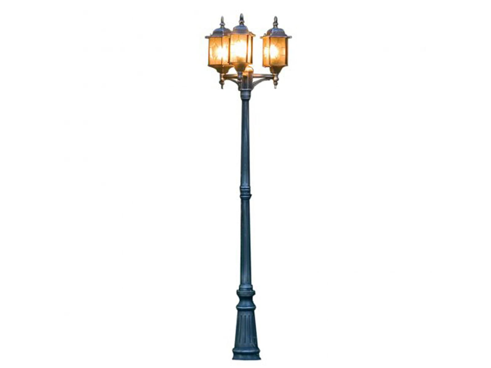 Konstsmide 7244-759 Milano Lampada Da Terra Bxpxh 57X57X230 Cm, IP43, 3 X 75 W, Colore Nero/Argento-image