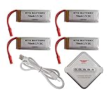 BTG 3.7V 750mAh 35C Upgrade Battery (4pcs) + 4in1 X4 JST Charger for Dromida Ominus Nine Eagles Galaxy Visitor 6 F15 Quadcopter