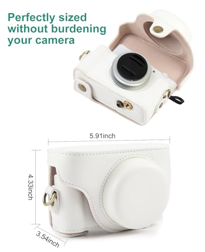 Funda para cámara Sony ZV-1F PULUZ de cuero blanco miniatura 6