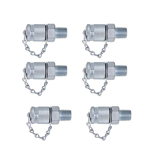 Image of Excavator Hydraulic Pressure Test Kit with 6 Couplings, 3 Long Hoses 59in, 3 Pressure Gauges 25 /40 /60Mpa for Construction Equipment Hydraulic Tester